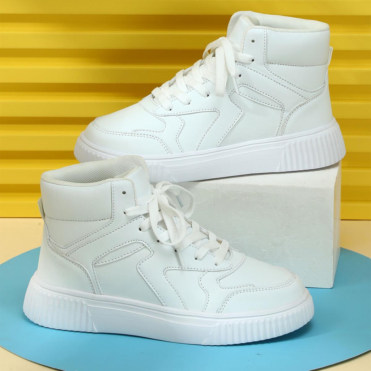 Fashion High-top Board Shoes White Shoes for Women Men s PU Leather Outdoor Shoes Waterproof Casual Sneakers Anti-slip 45
Fashion High-top Board Shoes White Shoes for Women Men s PU Leather Outdoor Shoes Waterproof Casual Sneakers Anti-slip 45
