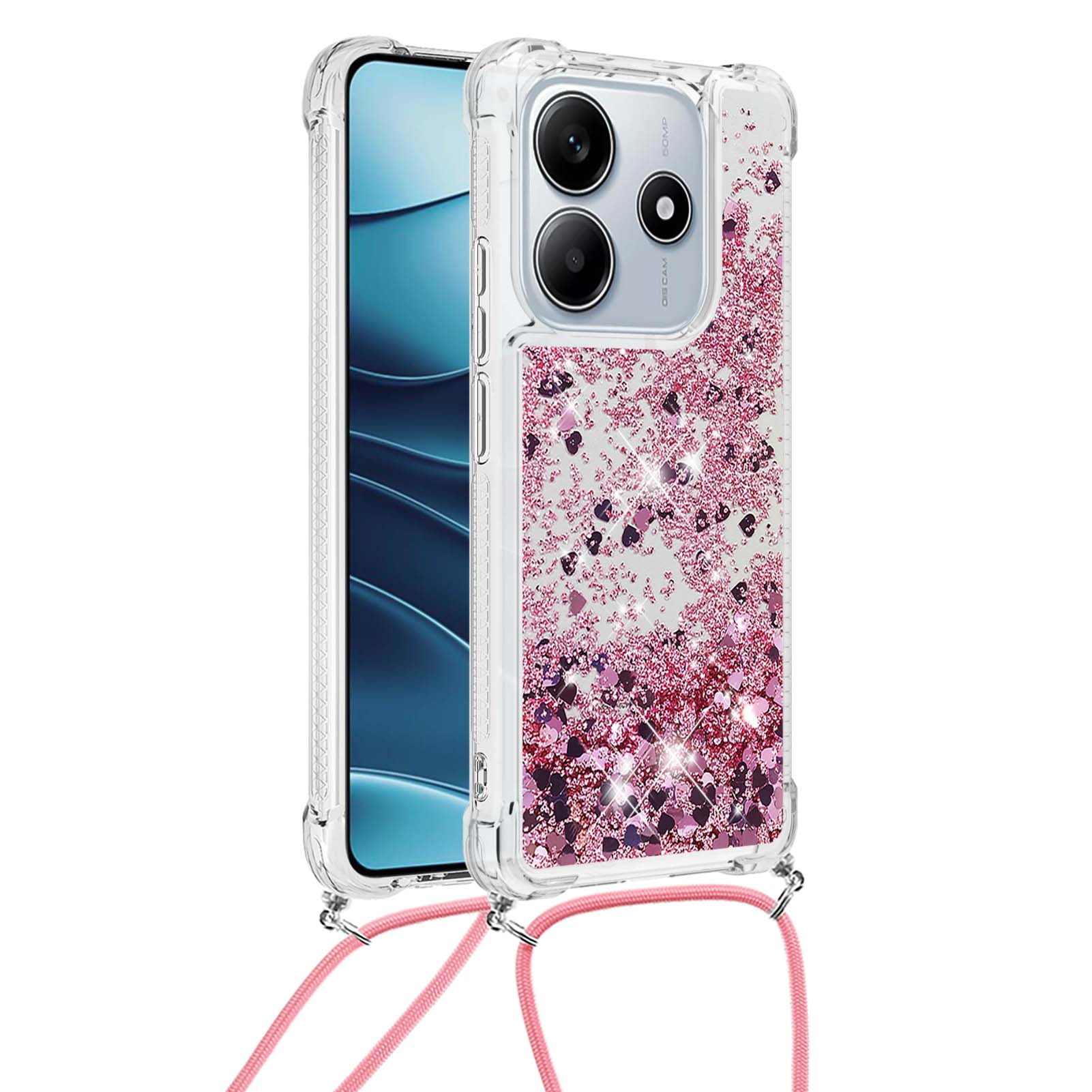 For Xiaomi Redmi Note 14 4G (164.84x78.15x8.16mm) TPU Case Quicksand Phone Cover with Lanyard Pink/Pentagrams
For Xiaomi Redmi Note 14 4G (164.84x78.15x8.16mm) TPU Case Quicksand Phone Cover with Lanyard Pink/Pentagrams