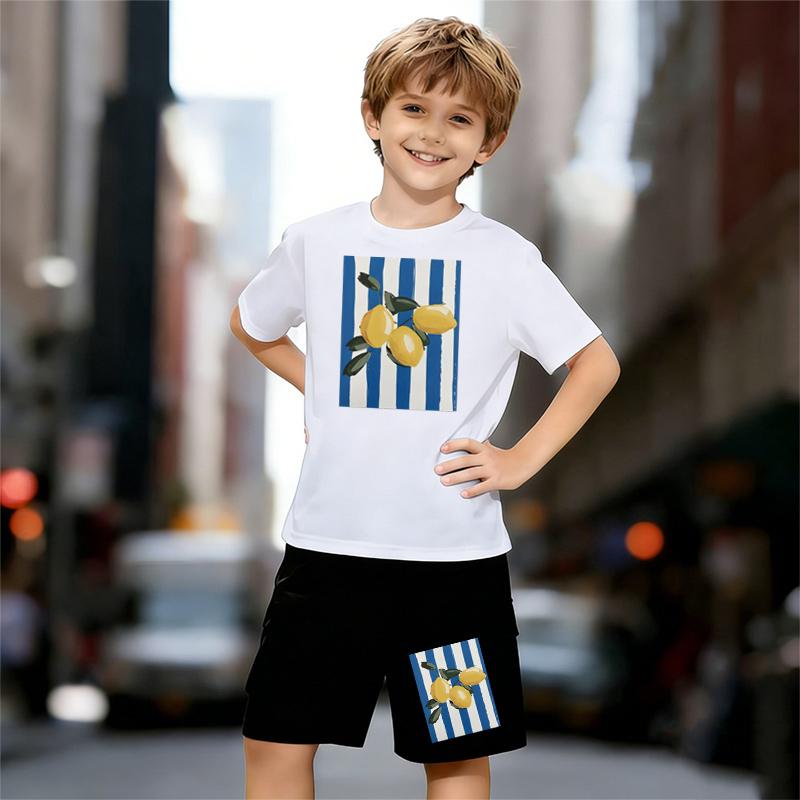 Boys 2 Piece Lemon pattern printed Outfit, Short Sleeve T-Shirt and Shorts Set for Kids Age 5-14, Black and White Sporty Casual Summer Clothes 13-14 Years білий
Boys 2 Piece Lemon pattern printed Outfit, Short Sleeve T-Shirt and Shorts Set for Kids Age 5-14, Black and White Sporty Casual Summer Clothes 13-14 Years білий