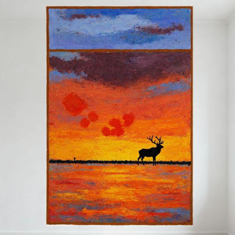 Two - Panel Sunset Deer Tin Sign, Impressionistic Blue Sky & Vibrant Orange Sunrise Metal Wall Decor, Whimsical Heart Spots & Wa 20x30cm(7.8x11.8inch)
Two - Panel Sunset Deer Tin Sign, Impressionistic Blue Sky & Vibrant Orange Sunrise Metal Wall Decor, Whimsical Heart Spots & Wa 20x30cm(7.8x11.8inch)