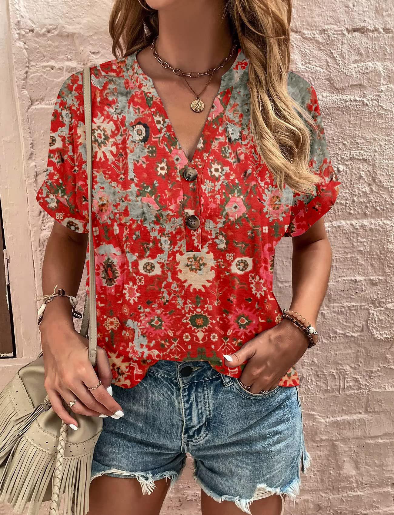 Spring/Summer Women s Printed Button-Down Short Sleeve Top - European & American Fashion Medium
Spring/Summer Women s Printed Button-Down Short Sleeve Top - European & American Fashion Medium