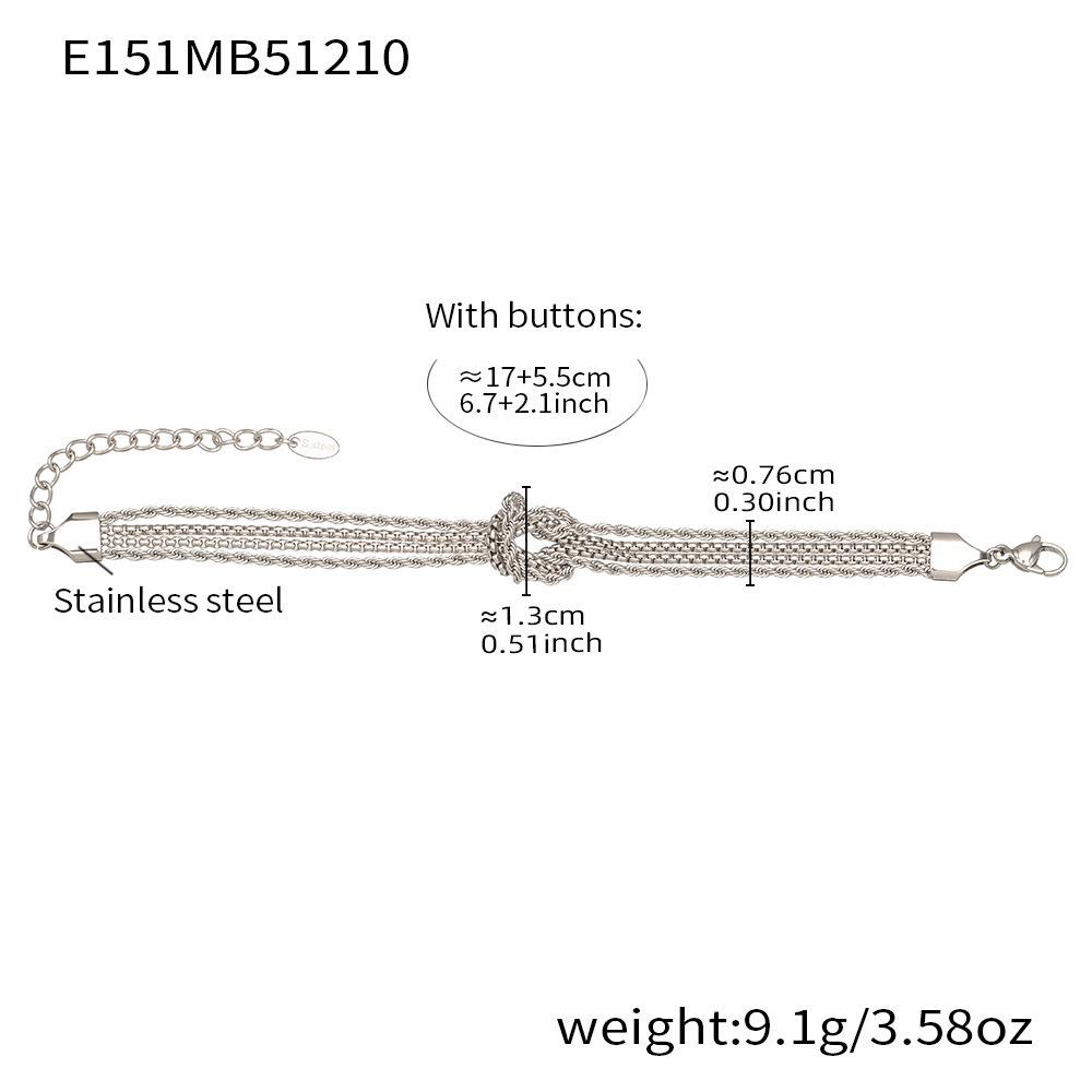 18K Gold Electroplated Stainless Steel Knot Chain Bracelet - Personalized, Fashionable, Versatile, European & American Design.
18K Gold Electroplated Stainless Steel Knot Chain Bracelet - Personalized, Fashionable, Versatile, European & American Design.