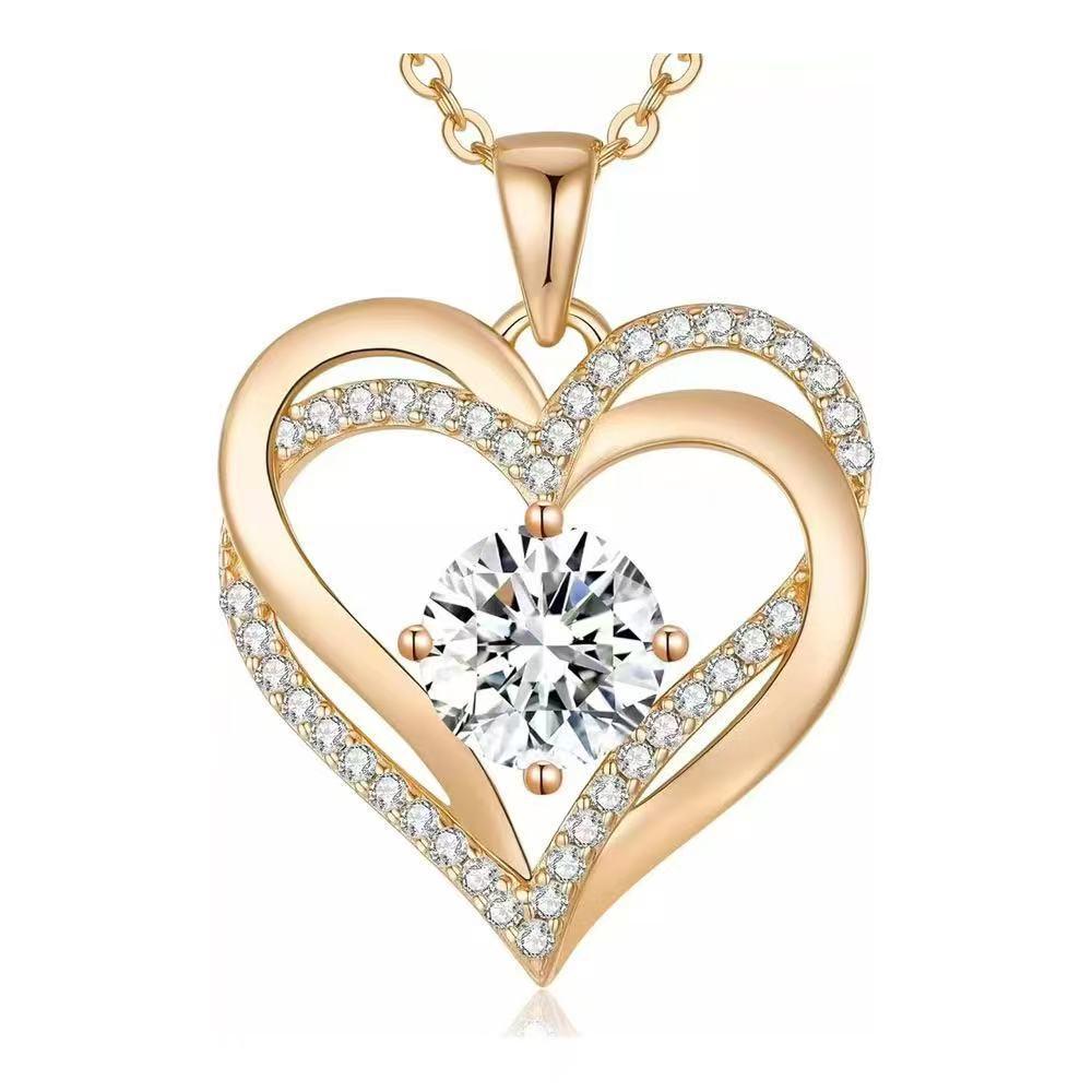 Double Layer Heart & Star Zirconia Necklace - European & American Fashion Gold Color
Double Layer Heart & Star Zirconia Necklace - European & American Fashion Gold Color