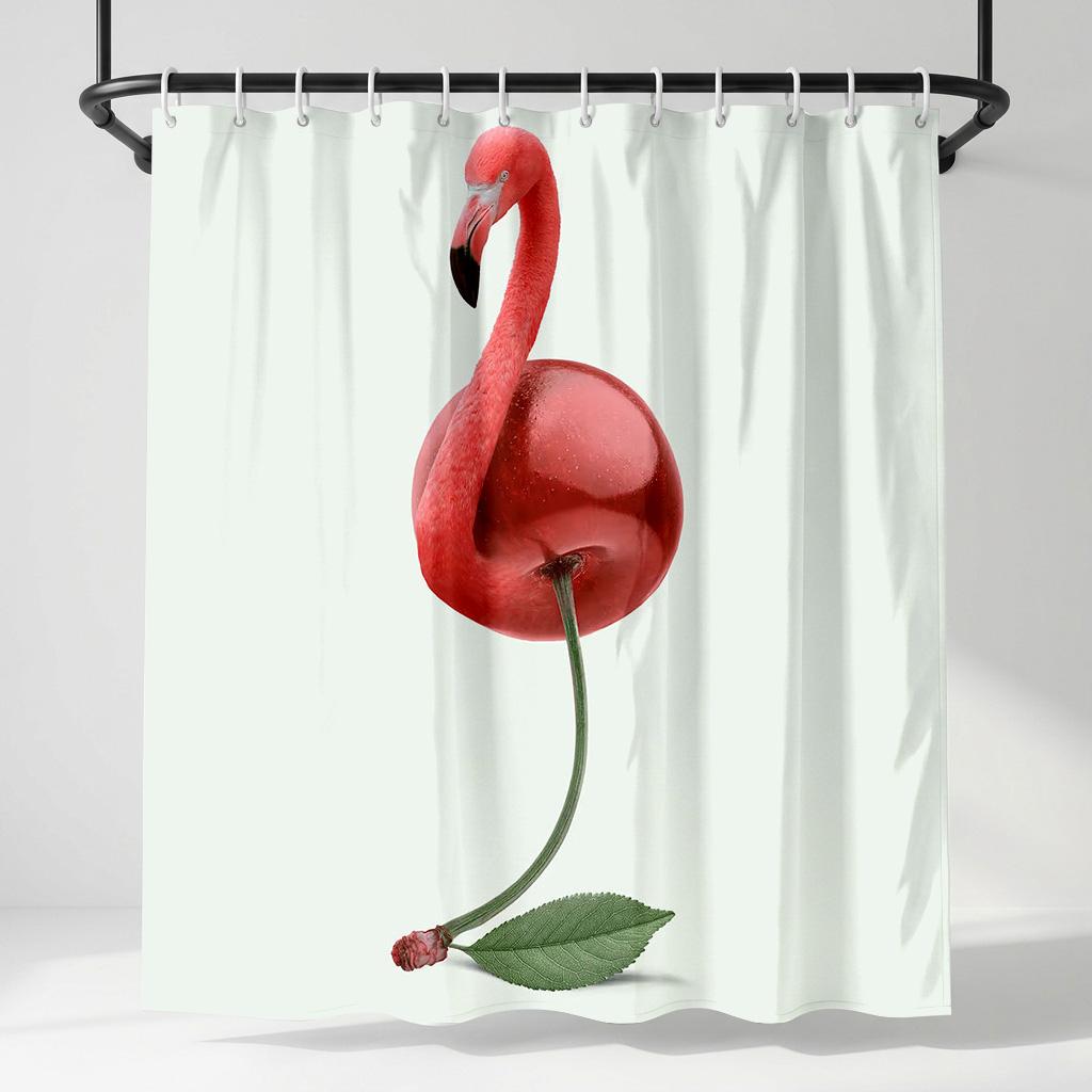 Surreal Flamingo Cherry Shower Curtain, Minimalist Creative Fruit Bird Mashup Art, Funny Quirky Aesthetic Bathroom Decor W60H190(CM)-1 Pcs
Surreal Flamingo Cherry Shower Curtain, Minimalist Creative Fruit Bird Mashup Art, Funny Quirky Aesthetic Bathroom Decor W60H190(CM)-1 Pcs