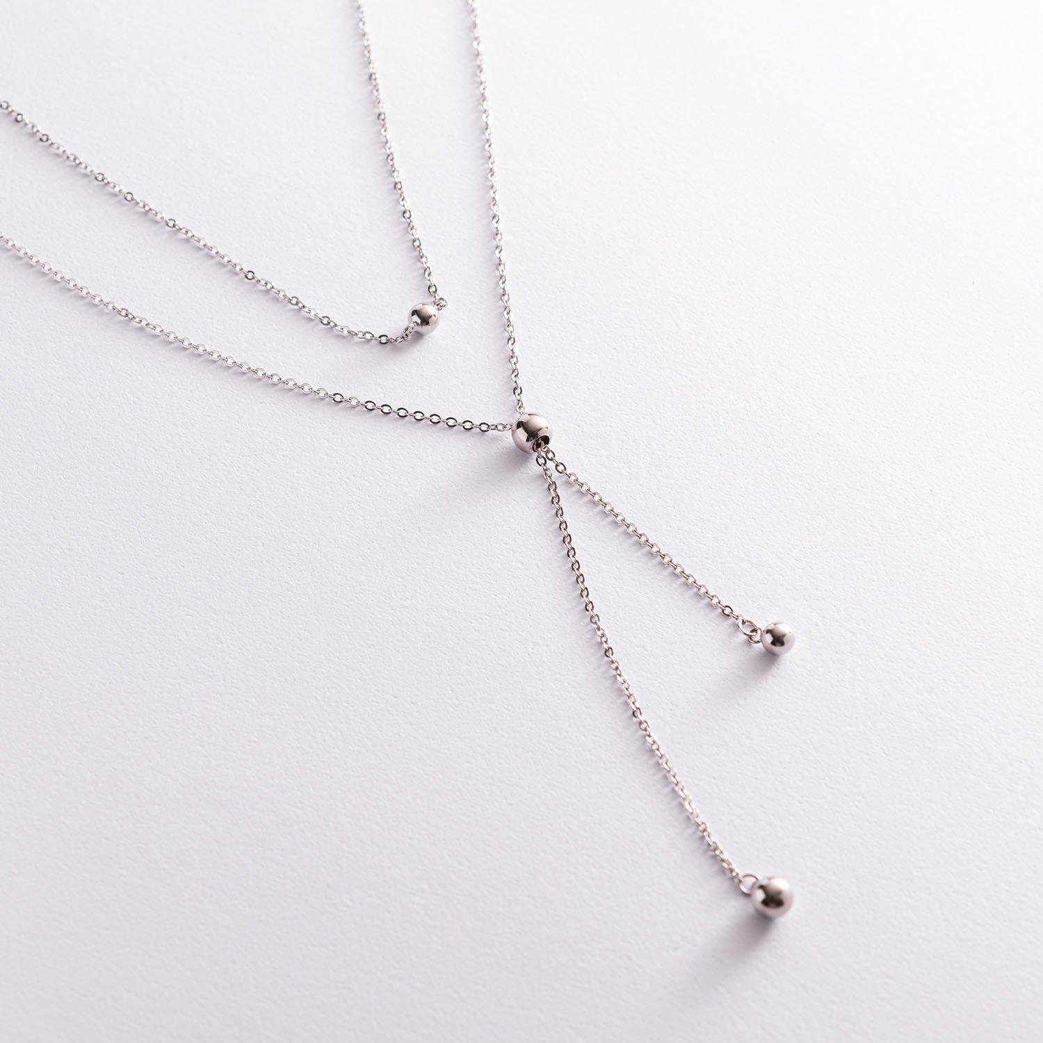 Подвійне срібне кольє з кульками Oniks 43 срібний
Подвійне срібне кольє з кульками Oniks 43 срібний