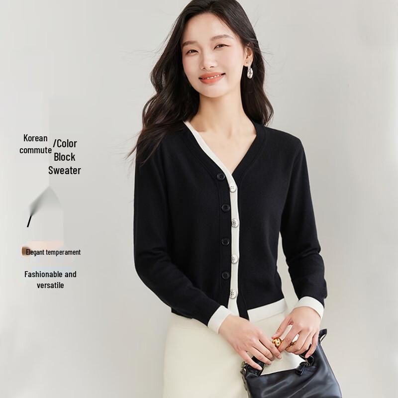 HSTYLE Women s V-Neck Color Block Knit Sweater One Size F(170/88A)
HSTYLE Women s V-Neck Color Block Knit Sweater One Size F(170/88A)