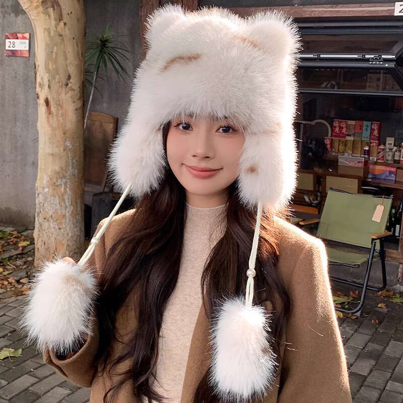 Faux Raccoon Fur Hat For Women Winter Northeast Ear Protection Thickened Warm Lei Feng Hat Fluffy Fur Cap Fashion Bomber Hat леопард друку кольору
Faux Raccoon Fur Hat For Women Winter Northeast Ear Protection Thickened Warm Lei Feng Hat Fluffy Fur Cap Fashion Bomber Hat леопард друку кольору