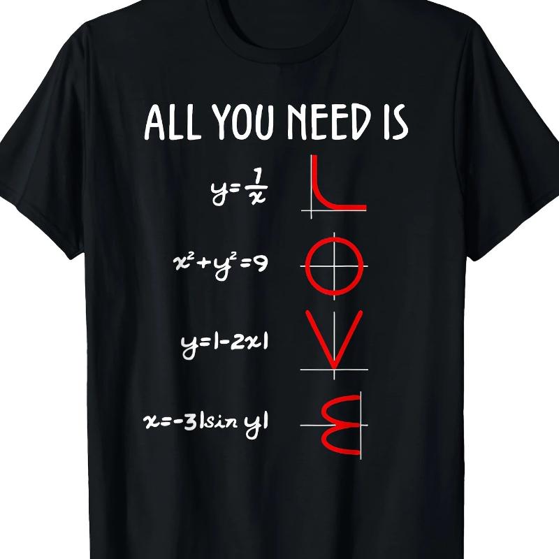 Romantic Math Equation LOVE Print T-Shirt Casual All Match Short Sleeve Top for Men and Women Korean Style Fashion Black XS
Romantic Math Equation LOVE Print T-Shirt Casual All Match Short Sleeve Top for Men and Women Korean Style Fashion Black XS
