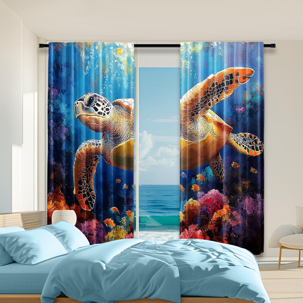 2 pcs, versatile polyester transparent curtains for home decoration Sea Turtle (2) for use in bedrooms and living rooms 29x65in(75x166cm)
2 pcs, versatile polyester transparent curtains for home decoration Sea Turtle (2) for use in bedrooms and living rooms 29x65in(75x166cm)