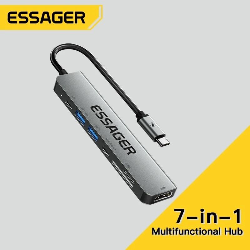 Essager USB C Hub 7 в 1 Type C Адаптер HDMI от 3,1 до 4K с RJ45 SD/TF-кардридером PD Быстрая зарядка для ноутбука MacBook
Essager USB C Hub 7 в 1 Type C Адаптер HDMI от 3,1 до 4K с RJ45 SD/TF-кардридером PD Быстрая зарядка для ноутбука MacBook