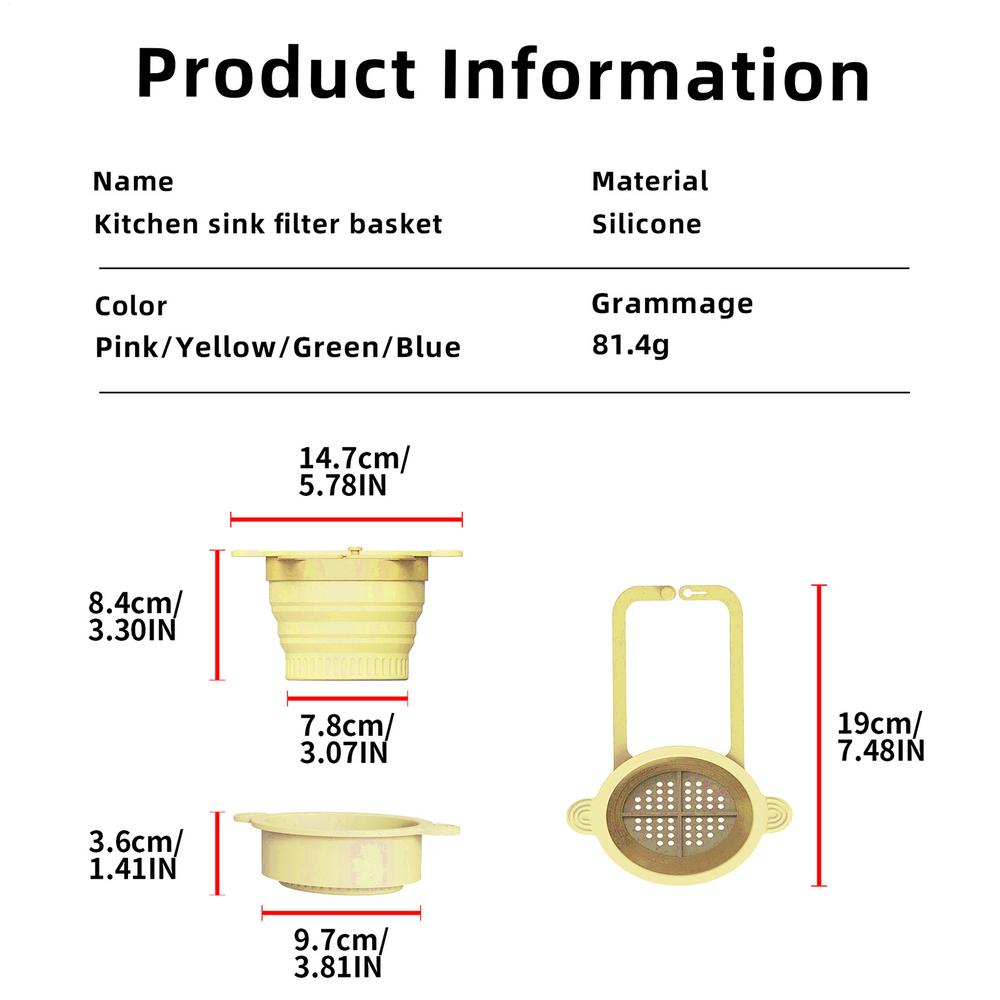 Kitchen sink strainer basket wall-mounted waste collector foldable pour-over faucet hanging rack for Kitchen Salad Berry Mixing жовтий
Kitchen sink strainer basket wall-mounted waste collector foldable pour-over faucet hanging rack for Kitchen Salad Berry Mixing жовтий