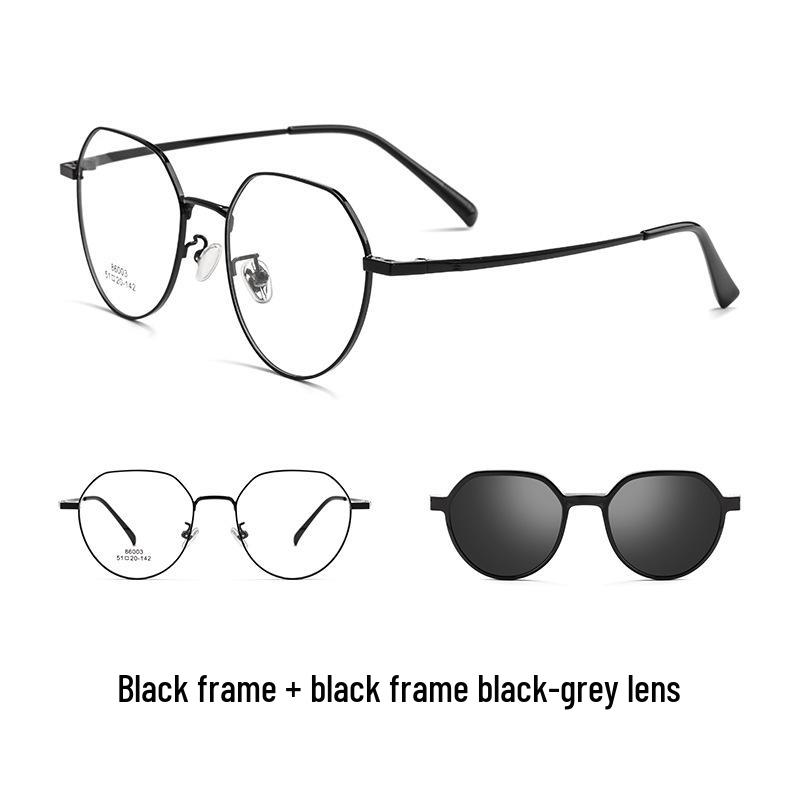 Ультралегкий ретро титановый набор очков: Маленькое лицо, Магнитная оправа для близорукости и Поляризованные солнцезащитные очки серого цвета
Ультралегкий ретро титановый набор очков: Маленькое лицо, Магнитная оправа для близорукости и Поляризованные солнцезащитные очки серого цвета