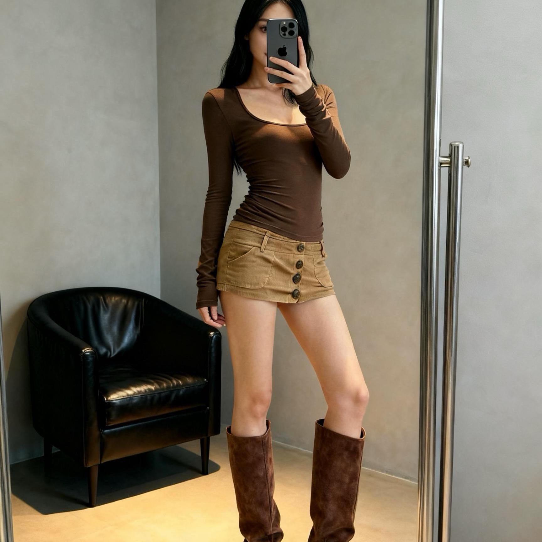 Retro Double Waistband Corduroy Button-Down Slimming Skirt for Women XXL хаки
Retro Double Waistband Corduroy Button-Down Slimming Skirt for Women XXL хаки