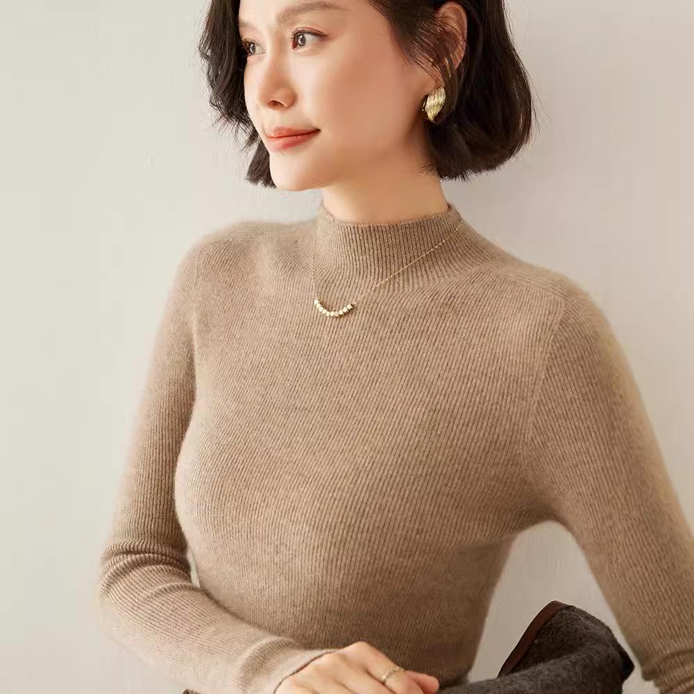 Women s Slim Fit Ribbed Cashmere Sweater - High Neck, Versatile Autumn/Winter Knit Pullover. M (90-105 jin)
Women s Slim Fit Ribbed Cashmere Sweater - High Neck, Versatile Autumn/Winter Knit Pullover. M (90-105 jin)