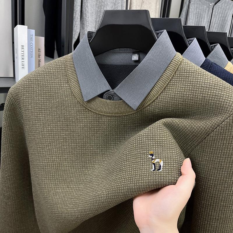 Men s Faux Two-Piece Wool Sweater, Thickened Warm Embroidered T-Shirt for Autumn/Winter Large коричневий
Men s Faux Two-Piece Wool Sweater, Thickened Warm Embroidered T-Shirt for Autumn/Winter Large коричневий