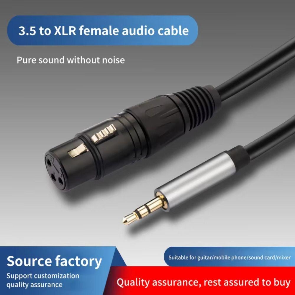 3.5mm To XLR Female Microphone Audio Cable Nylon Braided Balanced Analog Mic Cord Recording Studio 1m
3.5mm To XLR Female Microphone Audio Cable Nylon Braided Balanced Analog Mic Cord Recording Studio 1m