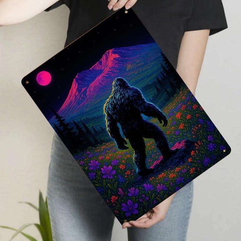 Bigfoot Silhouette Metal Wall Art Mysterious Mountain Forest Night Scene Decorative Painting 20x30cm(7.8x11.8inch)
Bigfoot Silhouette Metal Wall Art Mysterious Mountain Forest Night Scene Decorative Painting 20x30cm(7.8x11.8inch)