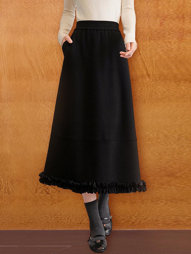 Winter Wool-Acetate Blend High-Waisted Elastic Ruffle A-Line Skirt Small чорний
Winter Wool-Acetate Blend High-Waisted Elastic Ruffle A-Line Skirt Small чорний