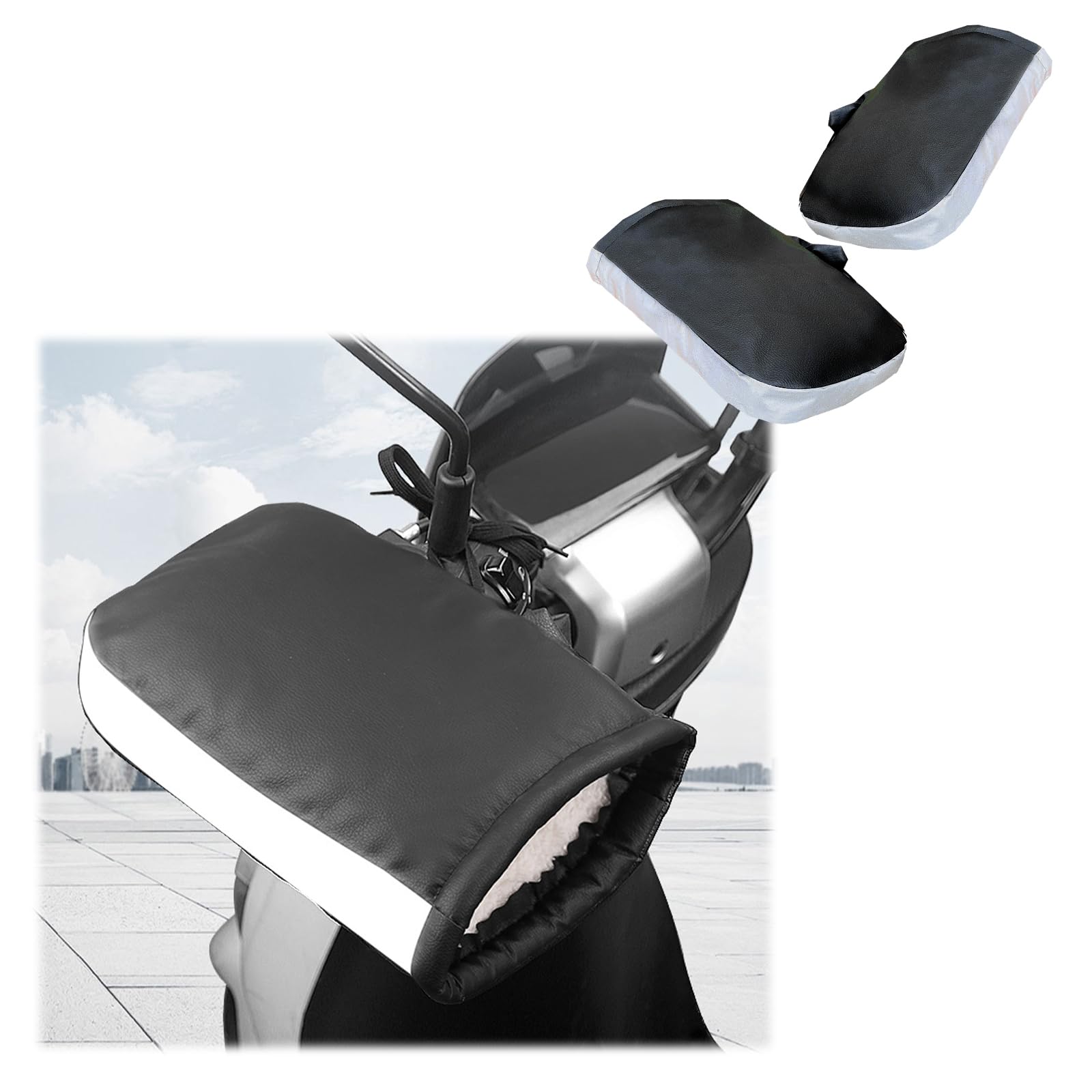 Cloud View Motorcycle Steering Wheel Cover, Set of 2, Cold Protection, Fleece-Lined, Winter, Extra чорний
Cloud View Motorcycle Steering Wheel Cover, Set of 2, Cold Protection, Fleece-Lined, Winter, Extra чорний