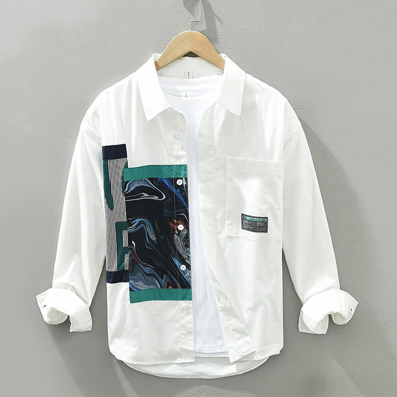 Spring Autumn Fashion Harajuku Slim Fit All Match Shirt Man Button Pockets Tops Long Sleeve Outerwear Loose Casual Ropa Hombre M чорний
Spring Autumn Fashion Harajuku Slim Fit All Match Shirt Man Button Pockets Tops Long Sleeve Outerwear Loose Casual Ropa Hombre M чорний