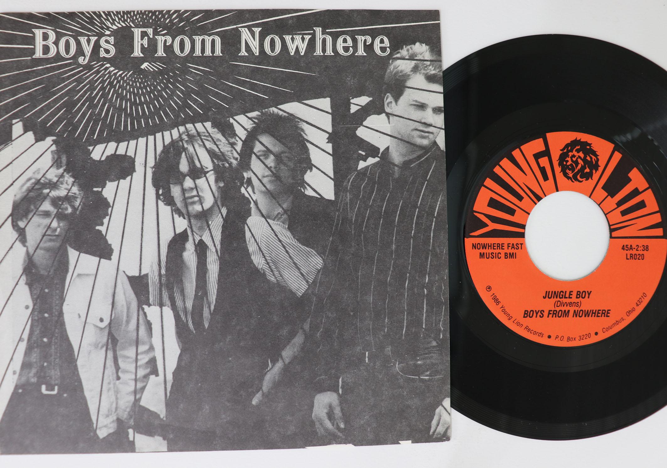 7inch Record BOYS FROM NOWHERE Jungle Boy 1966 LR020 YOUNG LION 1986 US Rock Used
7inch Record BOYS FROM NOWHERE Jungle Boy 1966 LR020 YOUNG LION 1986 US Rock Used