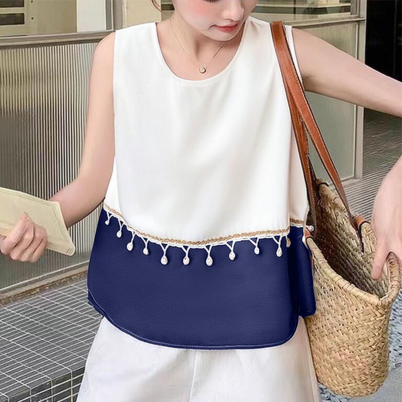 ZANZEA Women Casual Round Neck Patchwork Summer Sleeveless Tank Tops S темно-синього кольору
ZANZEA Women Casual Round Neck Patchwork Summer Sleeveless Tank Tops S темно-синього кольору