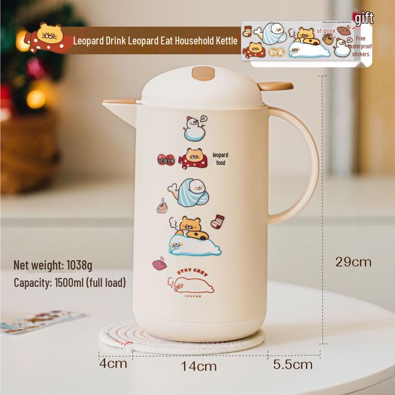 Tree Leopard Large Capacity Thermos Kettle: Office, Dorm, Student, Home & Outdoor Use. 1500ml
Tree Leopard Large Capacity Thermos Kettle: Office, Dorm, Student, Home & Outdoor Use. 1500ml