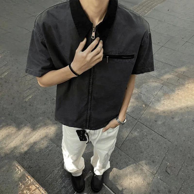 Summer Mens Casual Zip Front Short Sleeve Shirt Comfortable Daily Top S чёрный
Summer Mens Casual Zip Front Short Sleeve Shirt Comfortable Daily Top S чёрный