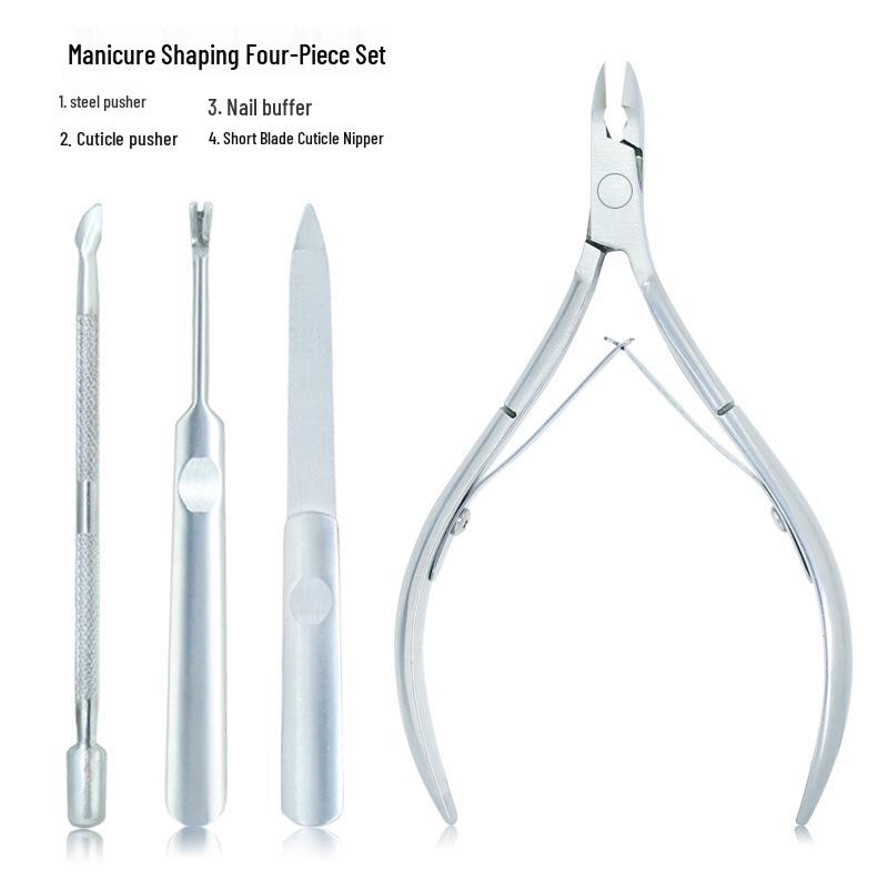 Набор для ухода за ногтями: Ножницы для кутикулы, Средство для удаления заусенцев, Кусачки для кутикулы, Пушер для мозолей и омертвевшей кожи, Стальная пилка
Набор для ухода за ногтями: Ножницы для кутикулы, Средство для удаления заусенцев, Кусачки для кутикулы, Пушер для мозолей и омертвевшей кожи, Стальная пилка