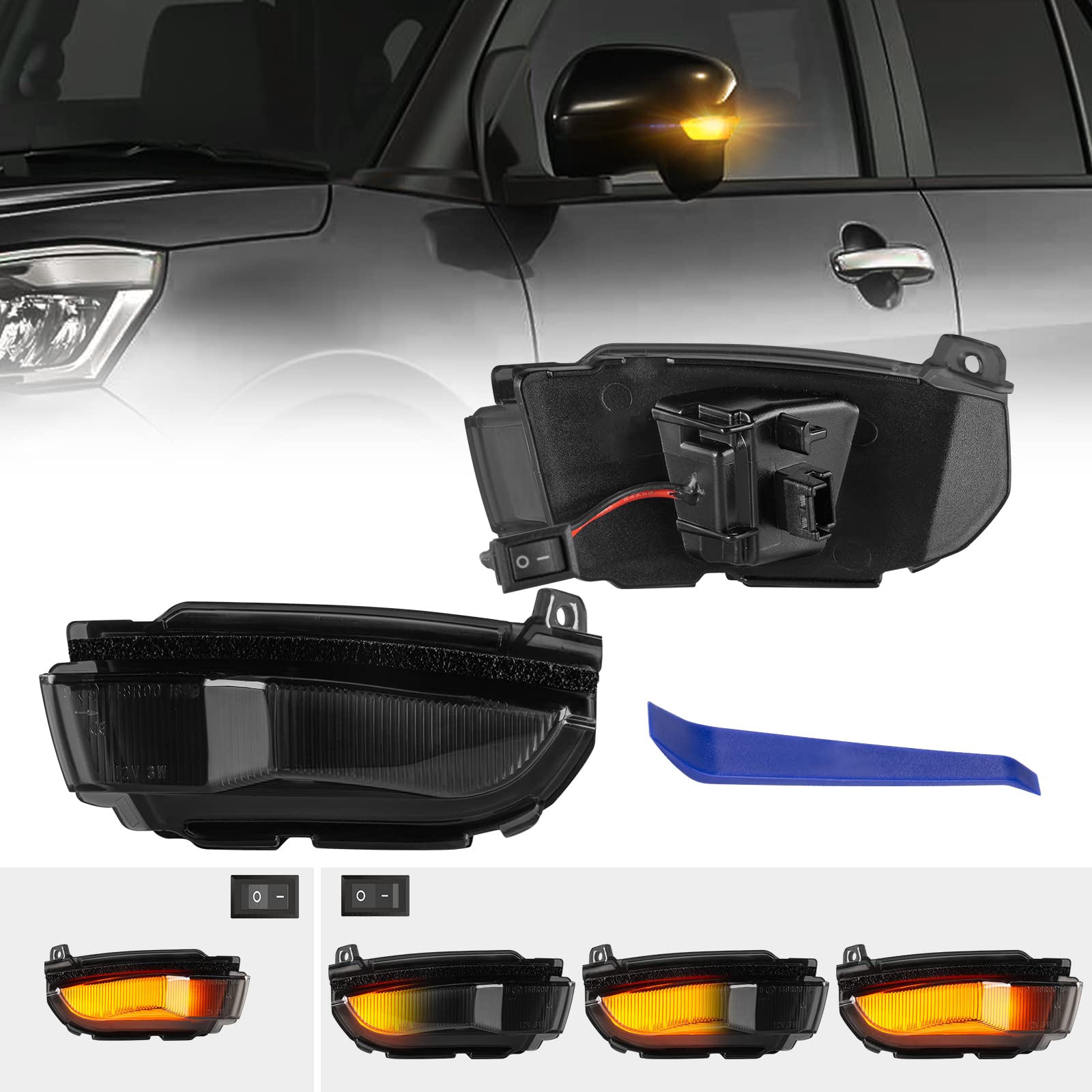 POPMOTORZ Toyota Sequential Door Mirror Turn Signals for the New Rise 200 Series Tank Custom Genuine Modified LEDs Flashing Vehicle Inspection
POPMOTORZ Toyota Sequential Door Mirror Turn Signals for the New Rise 200 Series Tank Custom Genuine Modified LEDs Flashing Vehicle Inspection