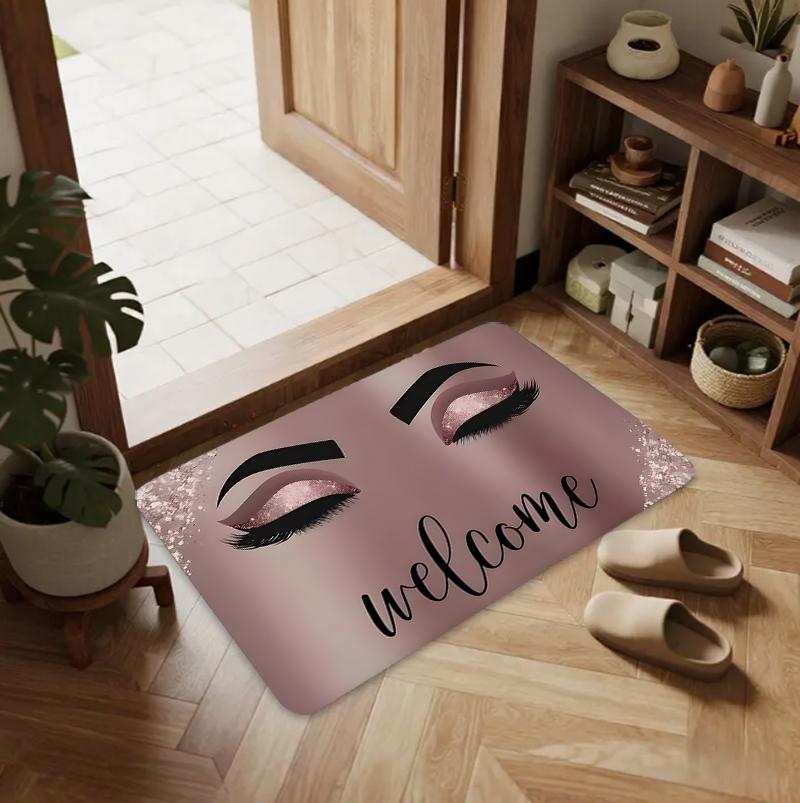 Beauty Eyelash Door Mat Carpet Mat Rug Home Decoration Entrance Hallway Floor Decor Rose Gold Style Non Slip Rugs Floor Mat 40cm x 60cm
Beauty Eyelash Door Mat Carpet Mat Rug Home Decoration Entrance Hallway Floor Decor Rose Gold Style Non Slip Rugs Floor Mat 40cm x 60cm