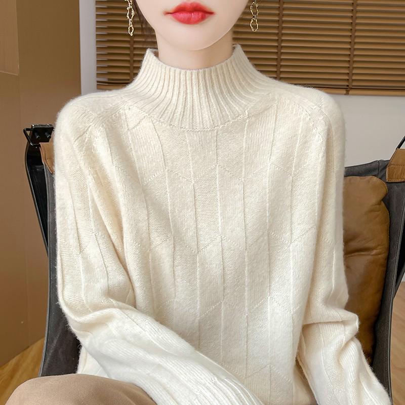 Women s Wool Knit Sweater: Thick, Double-Sided Rib, Semi-High Neck, Loose Fit for Autumn and Winter. S fit 90-100 jin
Women s Wool Knit Sweater: Thick, Double-Sided Rib, Semi-High Neck, Loose Fit for Autumn and Winter. S fit 90-100 jin
