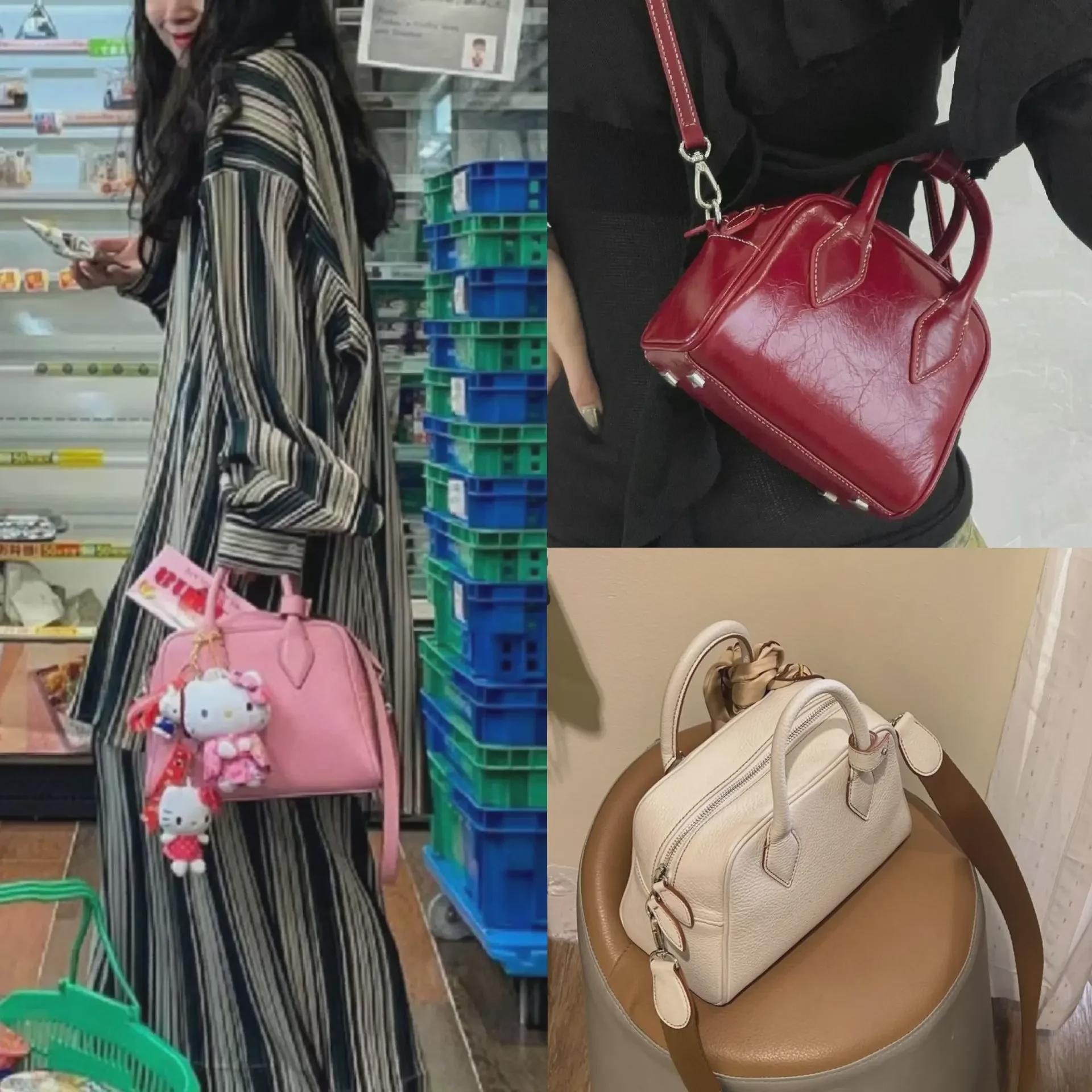 Korean Boston Bag: Genuine Leather Red Handbag - Women s Versatile Commuter Crossbody
Korean Boston Bag: Genuine Leather Red Handbag - Women s Versatile Commuter Crossbody
