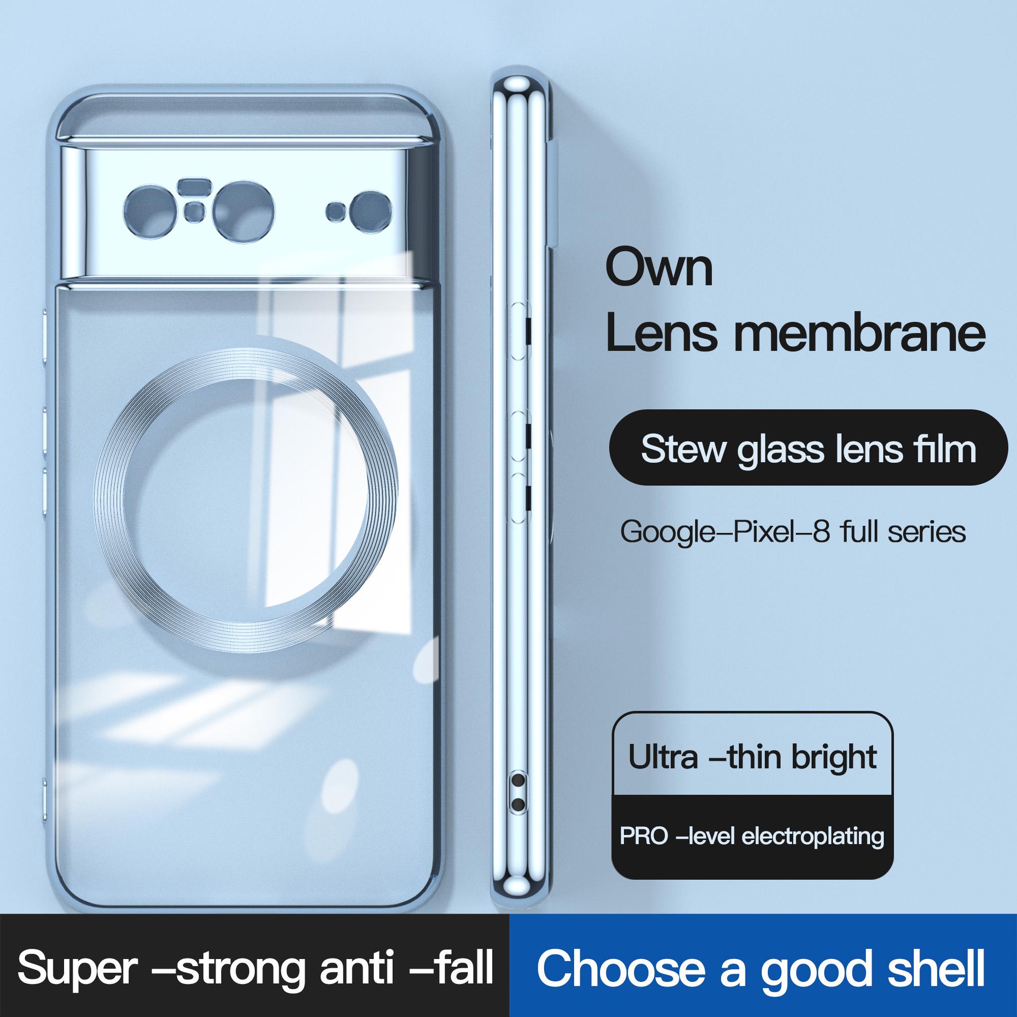 For Google Pixel 8 Pro Magnetic Plating Case TPU Clear Cover with Integrated Lens Protector Rose Gold
For Google Pixel 8 Pro Magnetic Plating Case TPU Clear Cover with Integrated Lens Protector Rose Gold