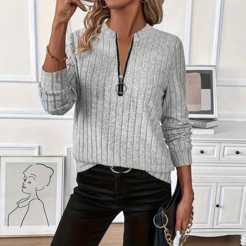 Autumn Winter New Women S Knit Rib Solid Color Fashion Minimalist Versatile Half Zip Loose Long Sleeve Top S сірий колір
Autumn Winter New Women S Knit Rib Solid Color Fashion Minimalist Versatile Half Zip Loose Long Sleeve Top S сірий колір