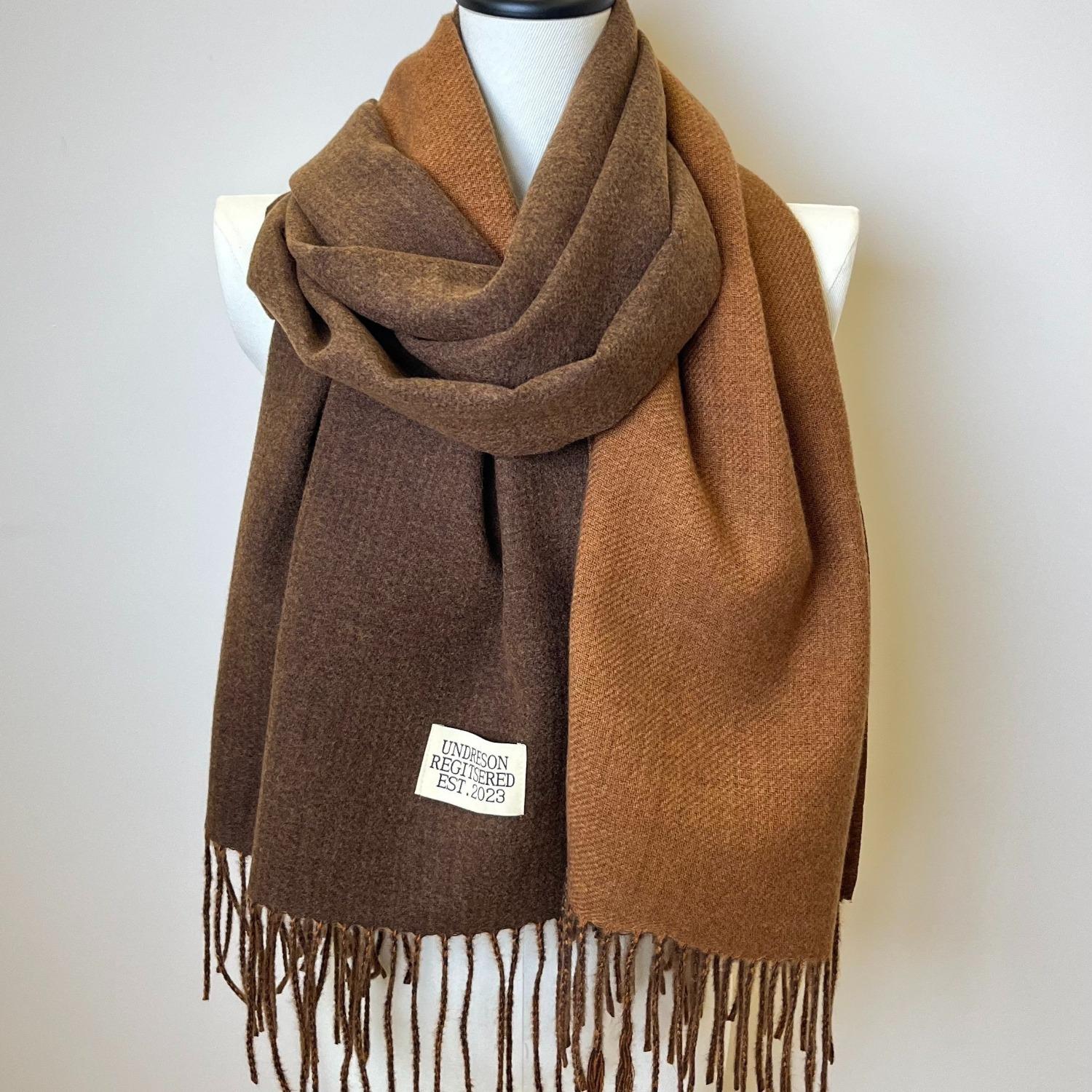 Двусторонний двухцветный шарф, простая базовая шаль с кисточками из искусственного кашемира, осенне-зимний унисекс, утепленный шарф для защиты шеи
Двусторонний двухцветный шарф, простая базовая шаль с кисточками из искусственного кашемира, осенне-зимний унисекс, утепленный шарф для защиты шеи