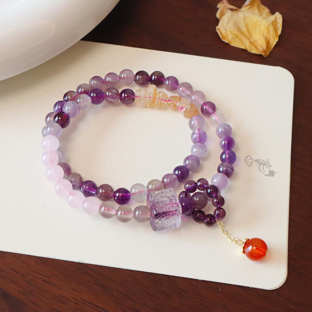 Natural amethyst bracelet double ring jewelry Bangles Women Fashion Jewelry accessories Gift
Natural amethyst bracelet double ring jewelry Bangles Women Fashion Jewelry accessories Gift
