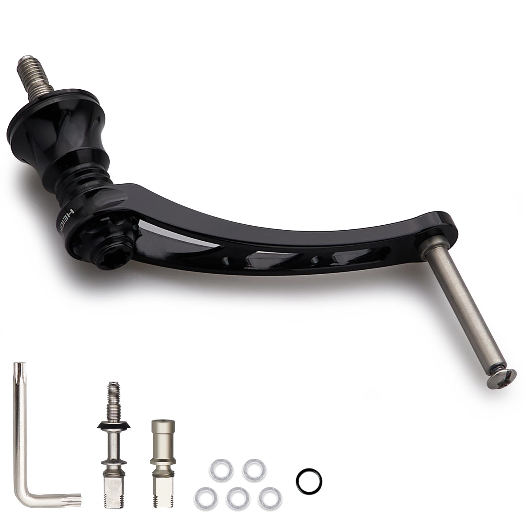 HEIGHTEN 56mm Arch Series Reel Handle (No Knob) for Shimano and Daiwa Spinning Reels (Black) (262)
HEIGHTEN 56mm Arch Series Reel Handle (No Knob) for Shimano and Daiwa Spinning Reels (Black) (262)