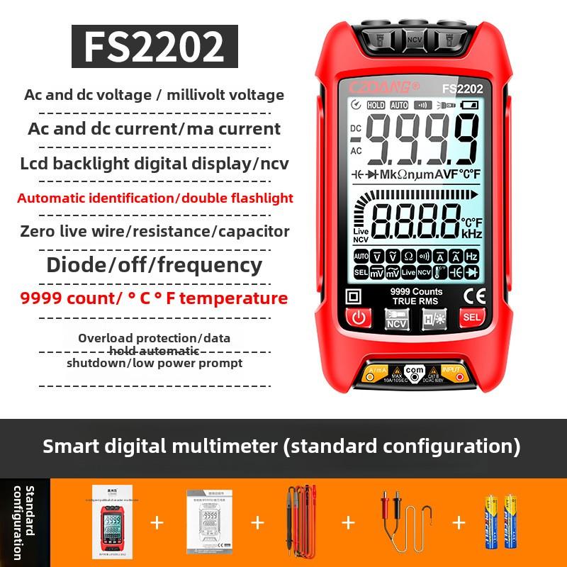 Високоточний цифровий мультиметр із підсвічуванням, автоматичним визначенням діапазону, розумним великим екраном для електричного тестування Watch
Високоточний цифровий мультиметр із підсвічуванням, автоматичним визначенням діапазону, розумним великим екраном для електричного тестування Watch