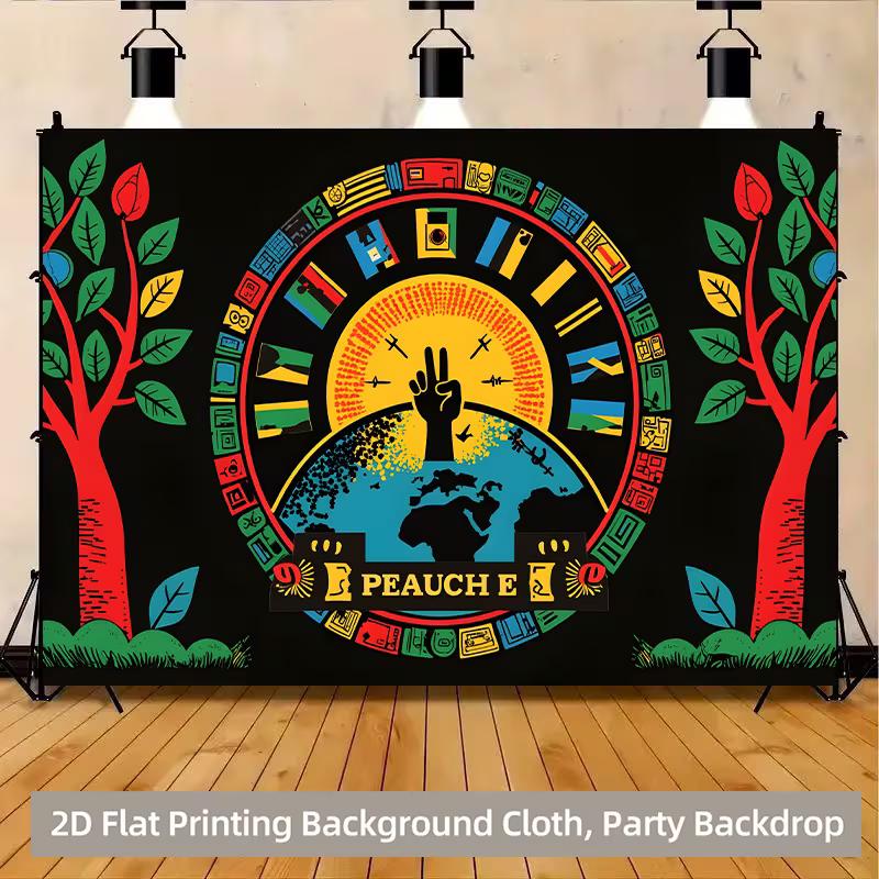 2D Pan-African Themed Party Backdrop, Colorful African Flags and Tree Photography Background 47.2x31.5inch/120*80cm
2D Pan-African Themed Party Backdrop, Colorful African Flags and Tree Photography Background 47.2x31.5inch/120*80cm