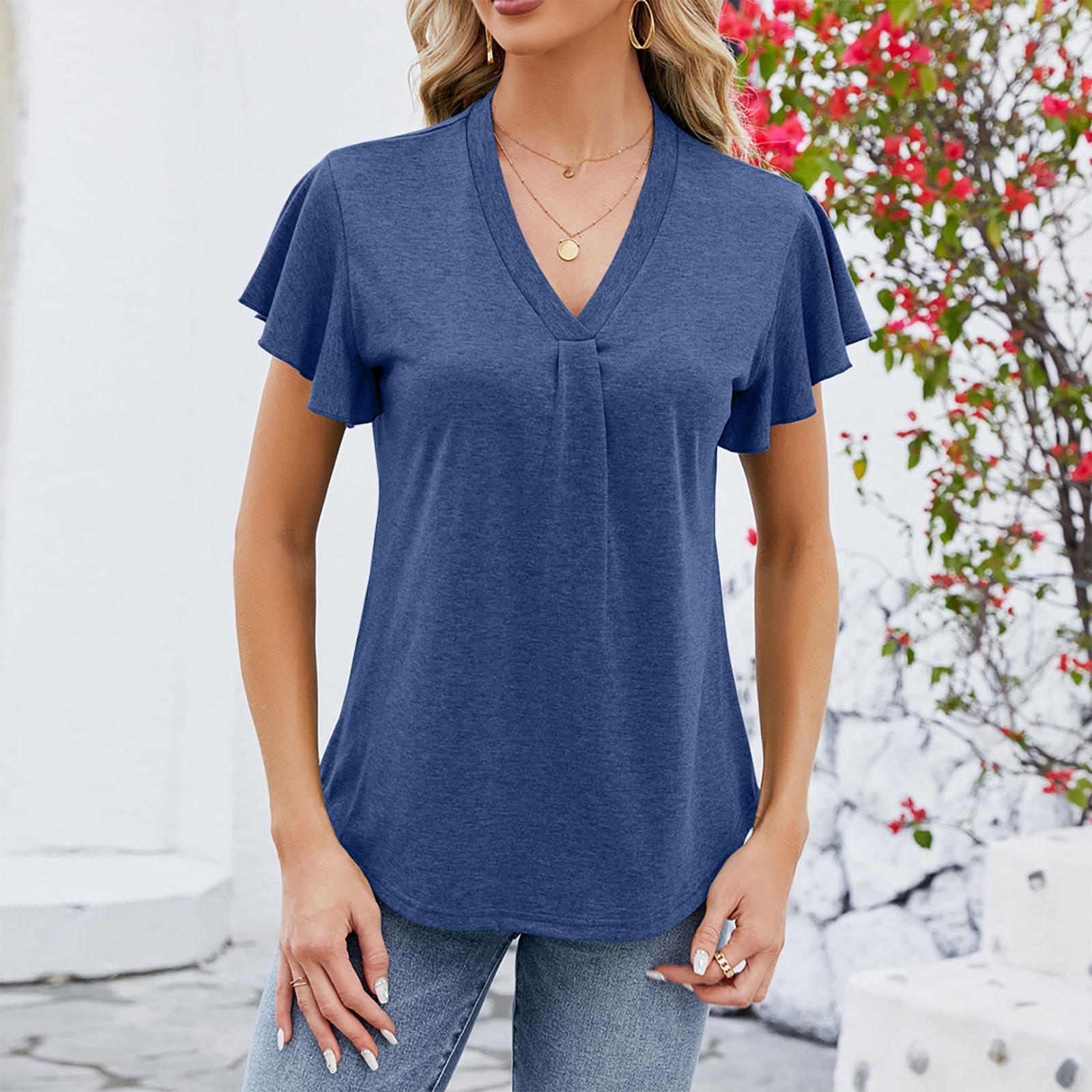 Женская повседневная однотонная футболка с V-образным вырезом и коротким рукавом M тёмно-синий
Женская повседневная однотонная футболка с V-образным вырезом и коротким рукавом M тёмно-синий