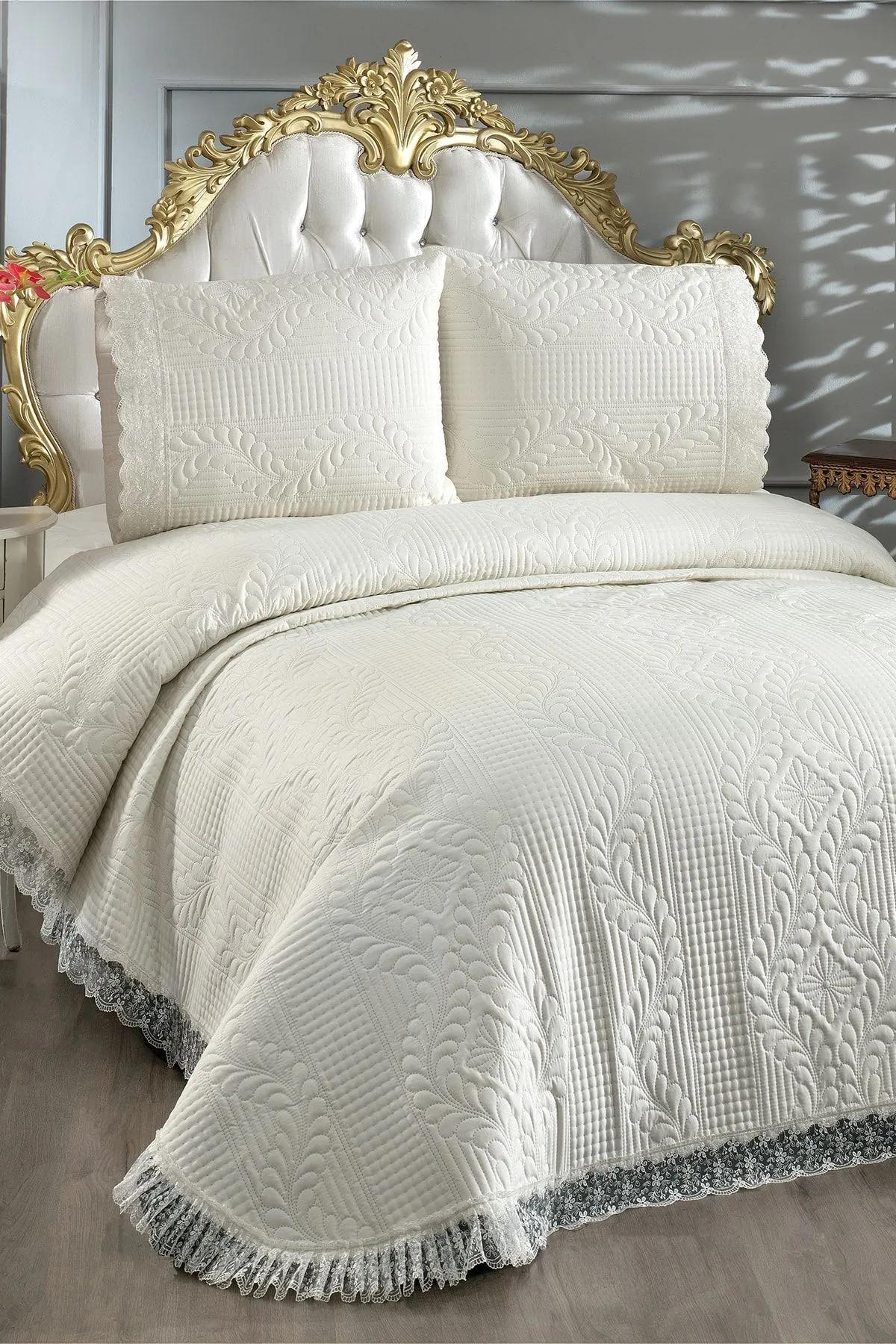 Dantelli Kapitoneli Ultrasonik Çift Kişilik Yatak Örtüsü Krem
Dantelli Kapitoneli Ultrasonik Çift Kişilik Yatak Örtüsü Krem