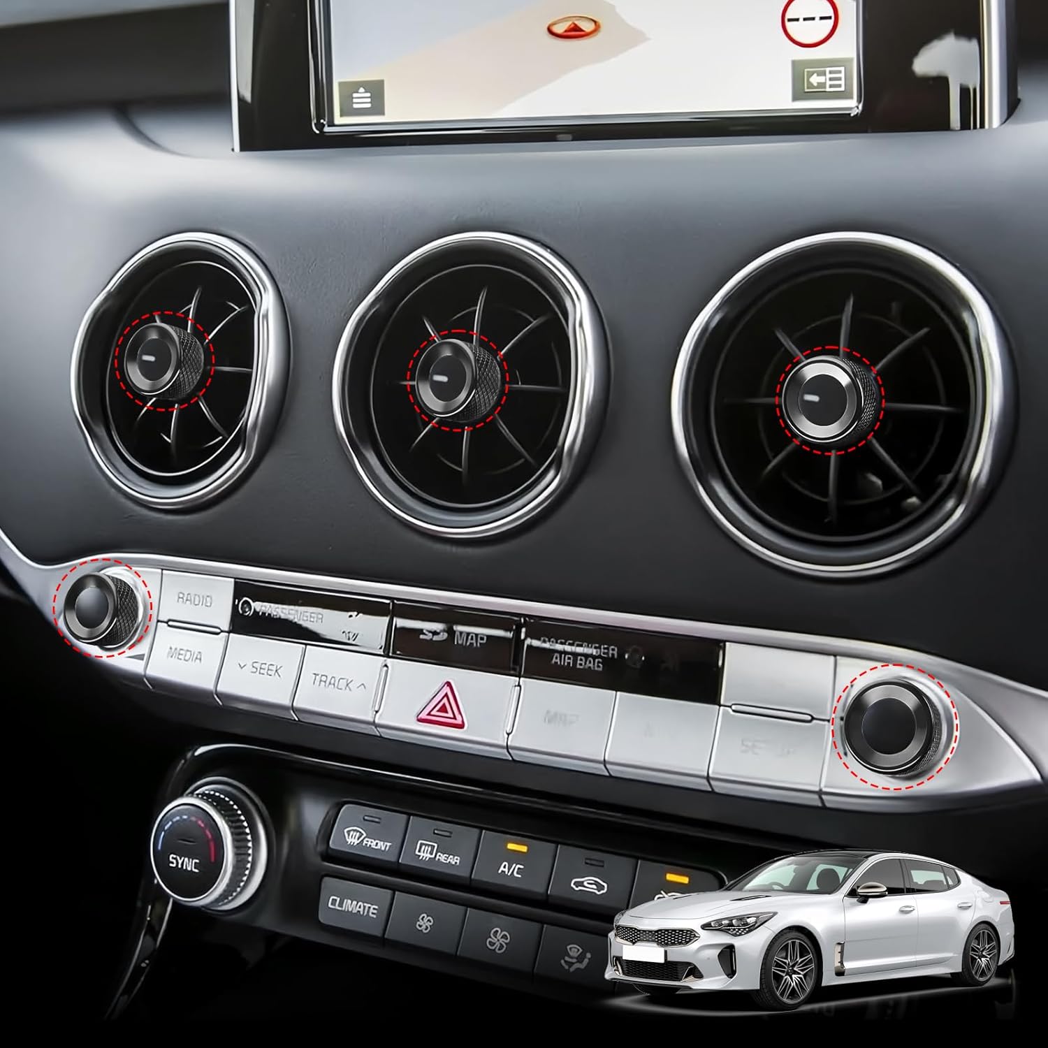 Aluminum Car Radio Audio Volume Adjustment Knob Cover,Dashboard Dash Air Conditioner Vent Knob Cover Compatible with Kia Stinger 2018-2023 2 PCS чёрный
Aluminum Car Radio Audio Volume Adjustment Knob Cover,Dashboard Dash Air Conditioner Vent Knob Cover Compatible with Kia Stinger 2018-2023 2 PCS чёрный