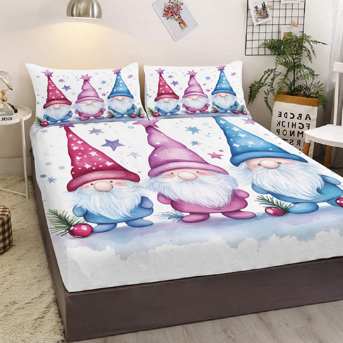 3-Piece Bed Set With Pointed Hat Dwarf Pattern, With Two Pillowcases, Suitable For Bedroom And Living Room (Fairy Tale, Fun) 99cmx199cm
3-Piece Bed Set With Pointed Hat Dwarf Pattern, With Two Pillowcases, Suitable For Bedroom And Living Room (Fairy Tale, Fun) 99cmx199cm