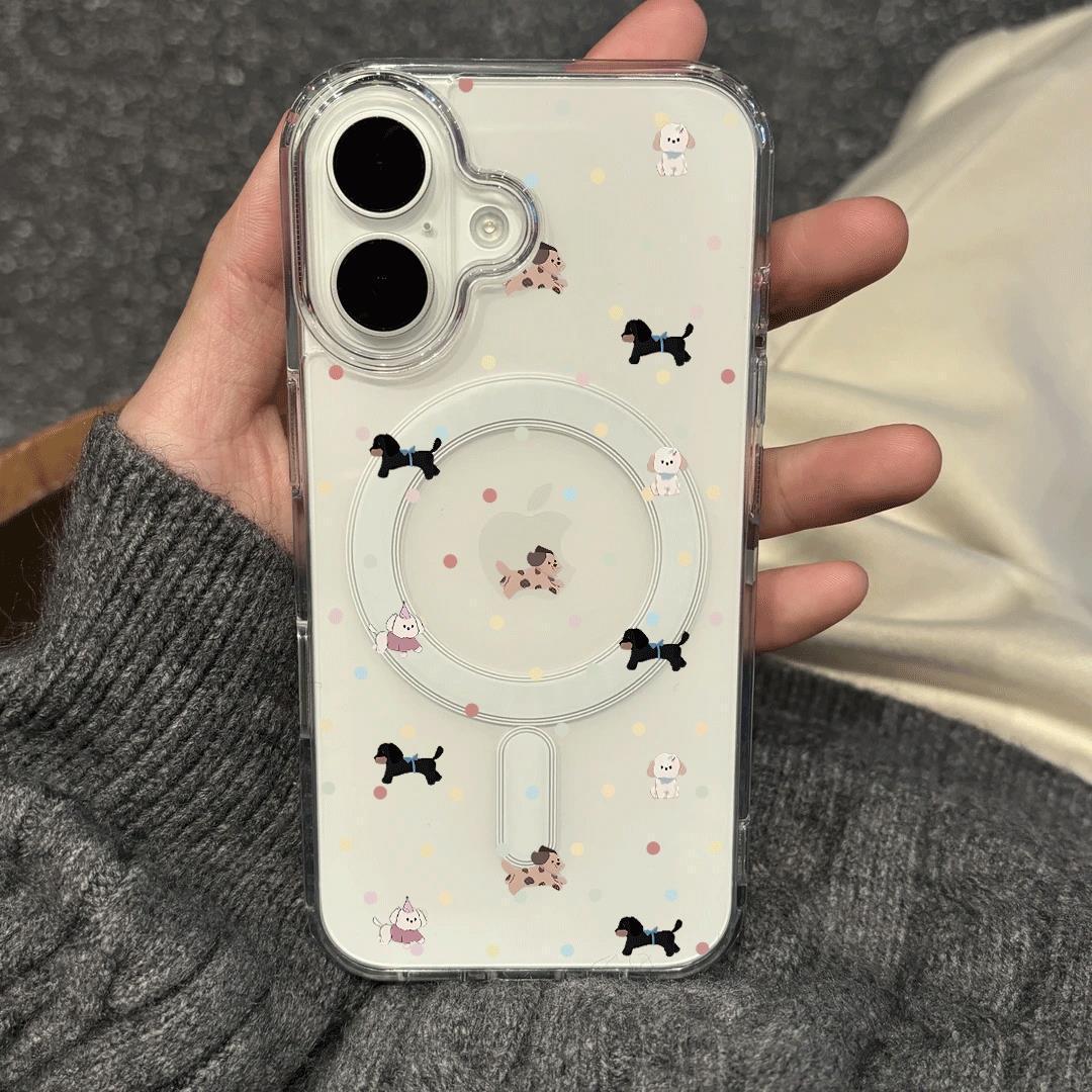 Colorful Polka Dot Puppy Pattern Magnetic Transparent Phone Case for Apple 17 Pro Max Apple 12 Pro Max
Colorful Polka Dot Puppy Pattern Magnetic Transparent Phone Case for Apple 17 Pro Max Apple 12 Pro Max