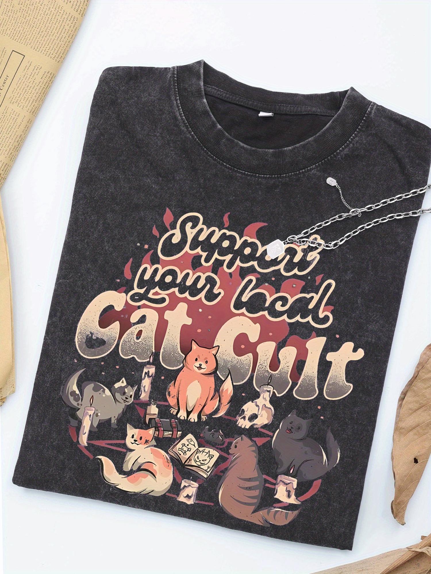 European sizes Men S Retro Washed Cat Cult Graphic Tee - Black , Comfortable Short Sleeve Round Neck Casual Top for Everyday Wear S чёрный
European sizes Men S Retro Washed Cat Cult Graphic Tee - Black , Comfortable Short Sleeve Round Neck Casual Top for Everyday Wear S чёрный