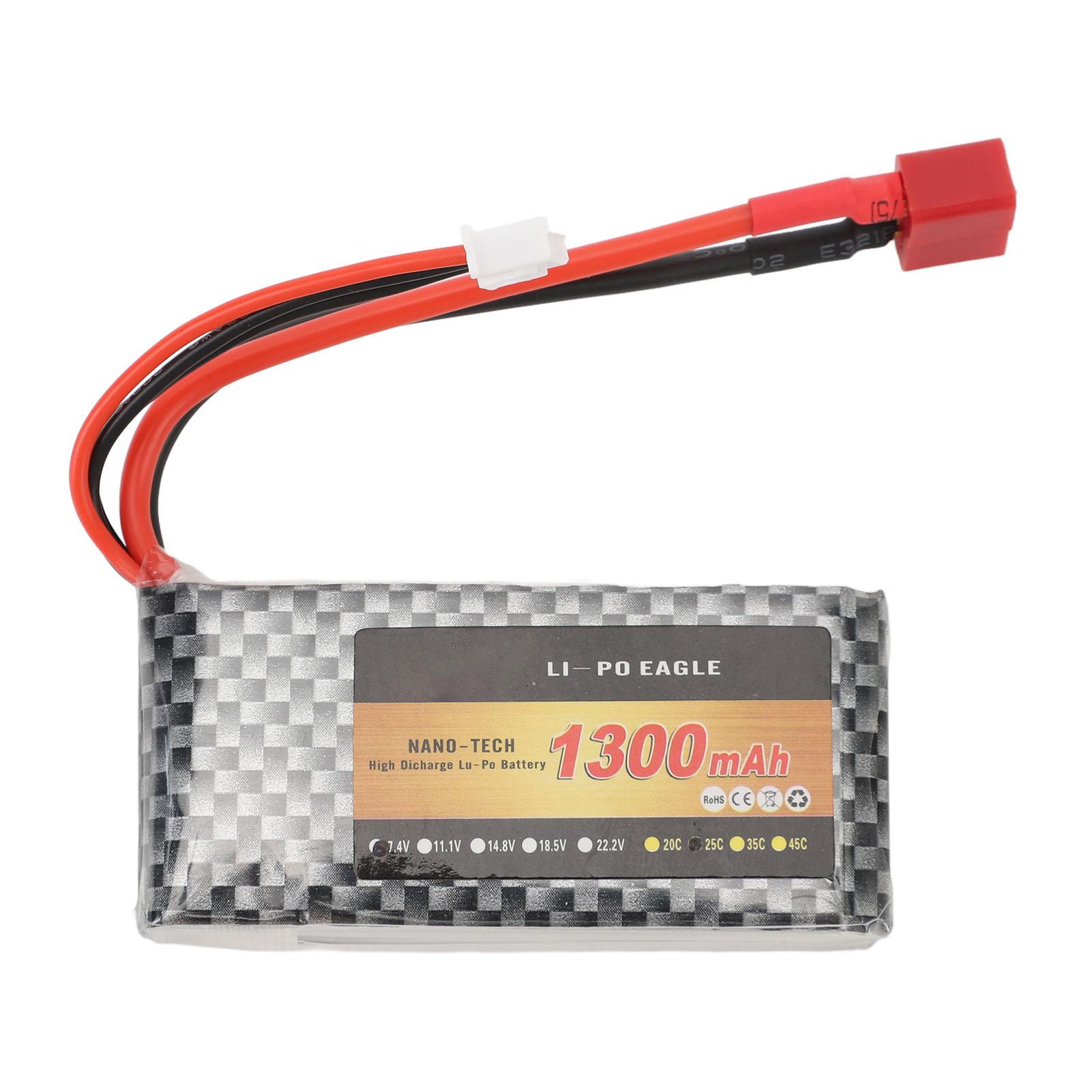 7.4V 1300mAh 2S 25C Lithium Battery Remote Control Truck Car Battery Replacement with T Plug For
7.4V 1300mAh 2S 25C Lithium Battery Remote Control Truck Car Battery Replacement with T Plug For