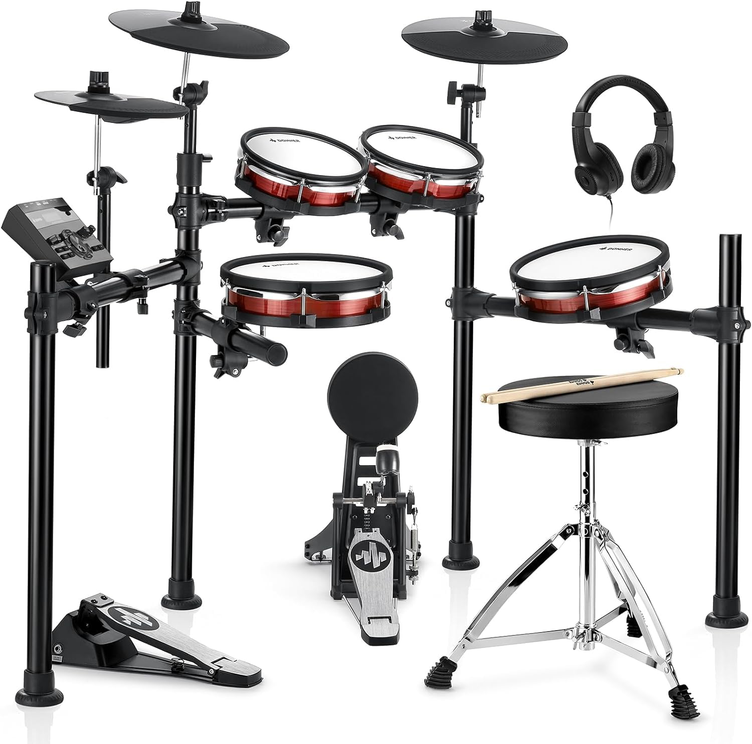 Donner Electronic Drum Set, Foldable Mesh, 450 Sounds, 50 Demo Songs, MIDI Function, 10 Inch Snare, 12 Inch Cymbal, Kick Drum, Drum Throne,
Donner Electronic Drum Set, Foldable Mesh, 450 Sounds, 50 Demo Songs, MIDI Function, 10 Inch Snare, 12 Inch Cymbal, Kick Drum, Drum Throne,