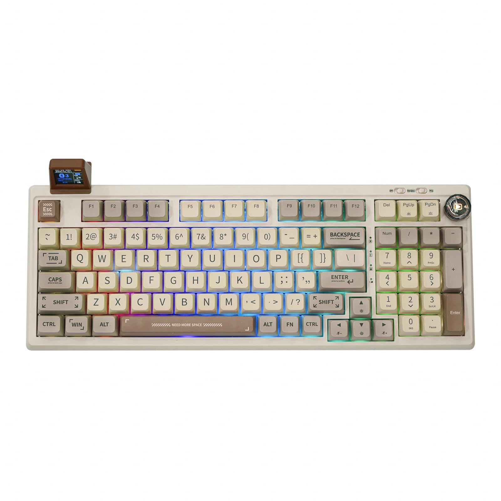 EPOMAKER RT100 Wireless Mechanical Keyboard Display Screen and Volume Knob Gasket Gaming Keyboard Hot Swap Compatible Custom Keyboard BT5.02.4GUSB-C
EPOMAKER RT100 Wireless Mechanical Keyboard Display Screen and Volume Knob Gasket Gaming Keyboard Hot Swap Compatible Custom Keyboard BT5.02.4GUSB-C