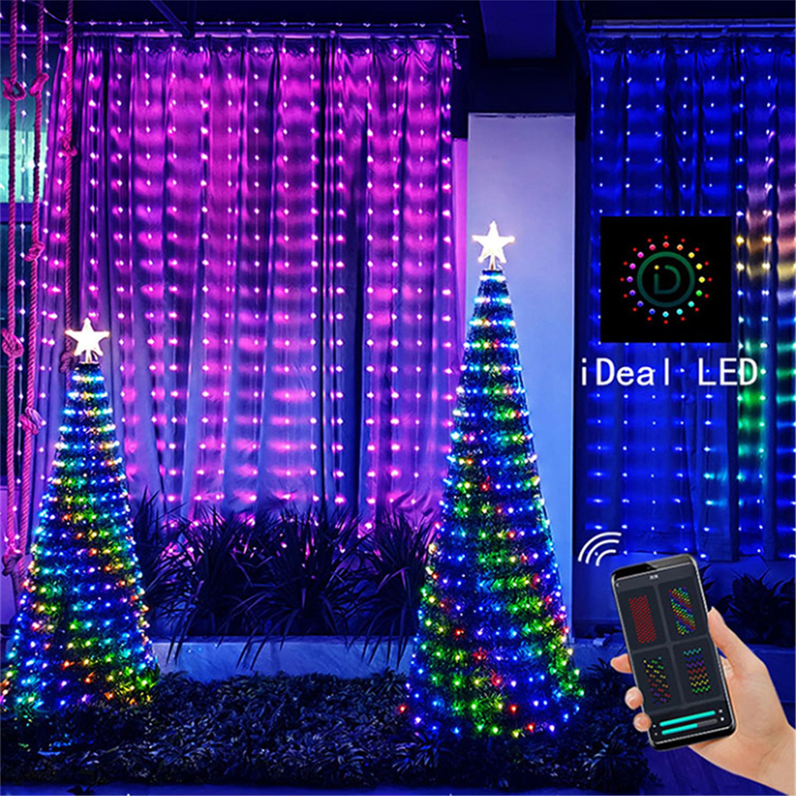 3x3m DIY Programming Light RGB Color Changing Smart Home Window Curtain LED String Lamp APP Remote Controlled US Plug
3x3m DIY Programming Light RGB Color Changing Smart Home Window Curtain LED String Lamp APP Remote Controlled US Plug